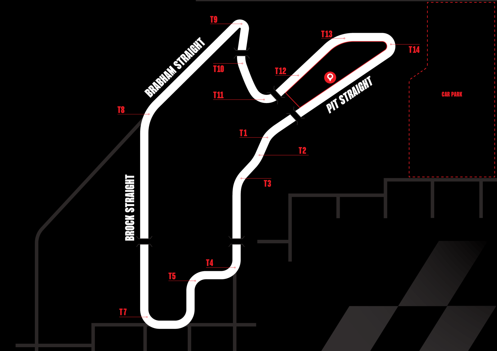 The Drivers Lounge track location map
